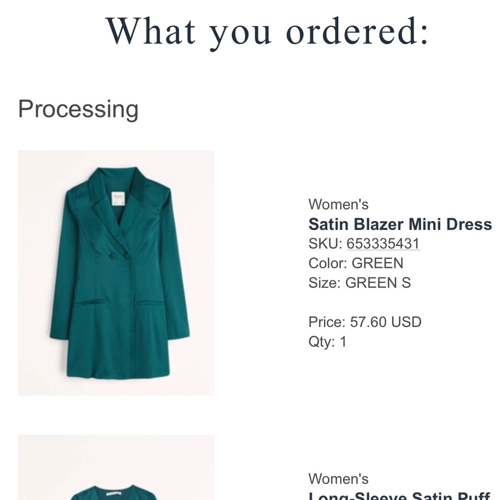 Brand new Abercrombie Satin blazer dress